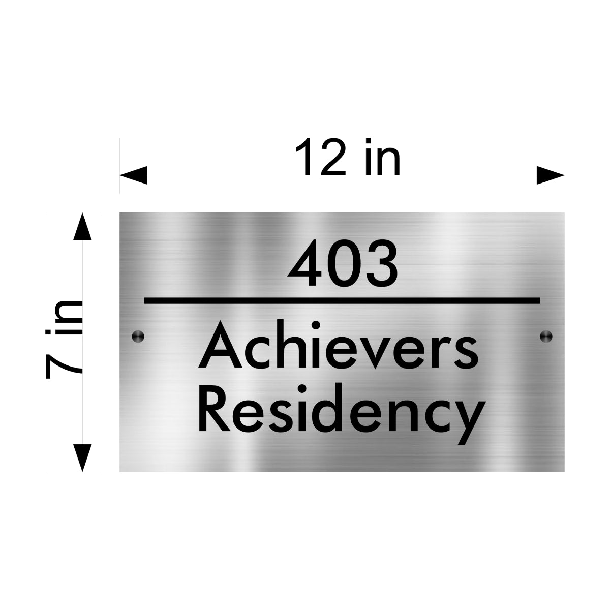 Stainless Steel House Name Plate 12/7 inch