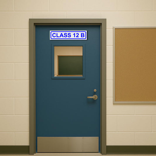 White/Blue Door Name Plate